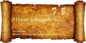 Tittes Barnabás névjegykártya